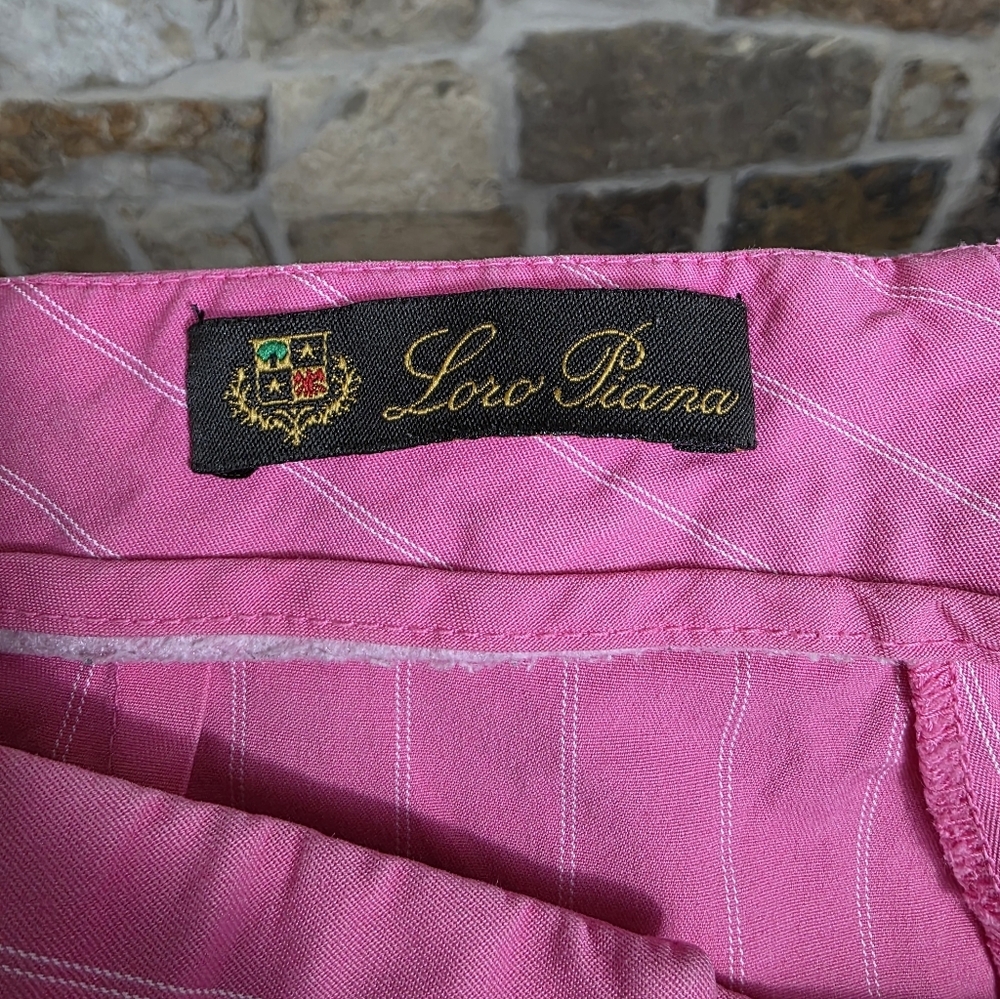 Loro Piana Striped Cotton Blend Slacks Pants - Picture 7 of 8